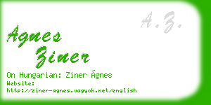agnes ziner business card